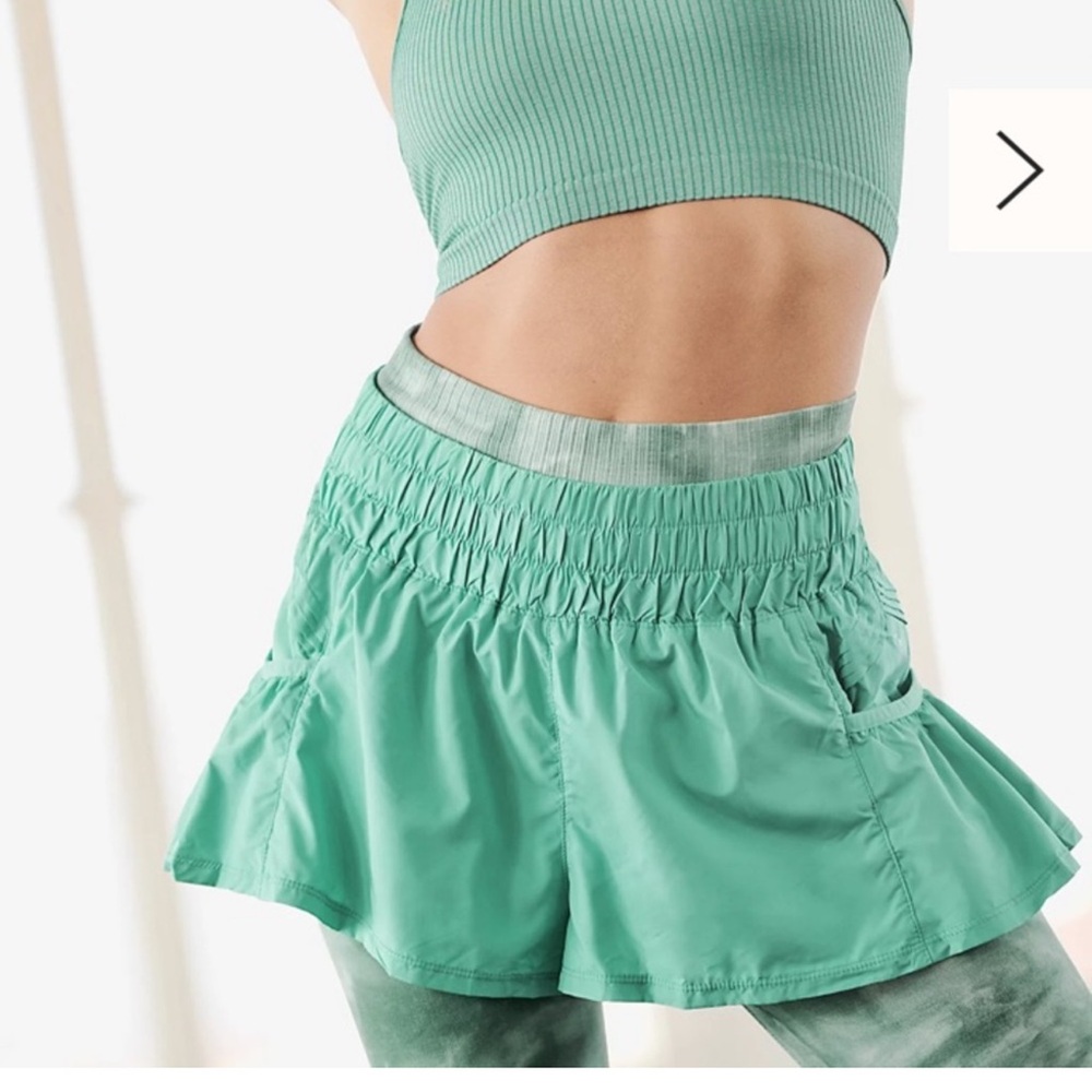 Free People Movement Get Your Flirt On shorts Aquamarine